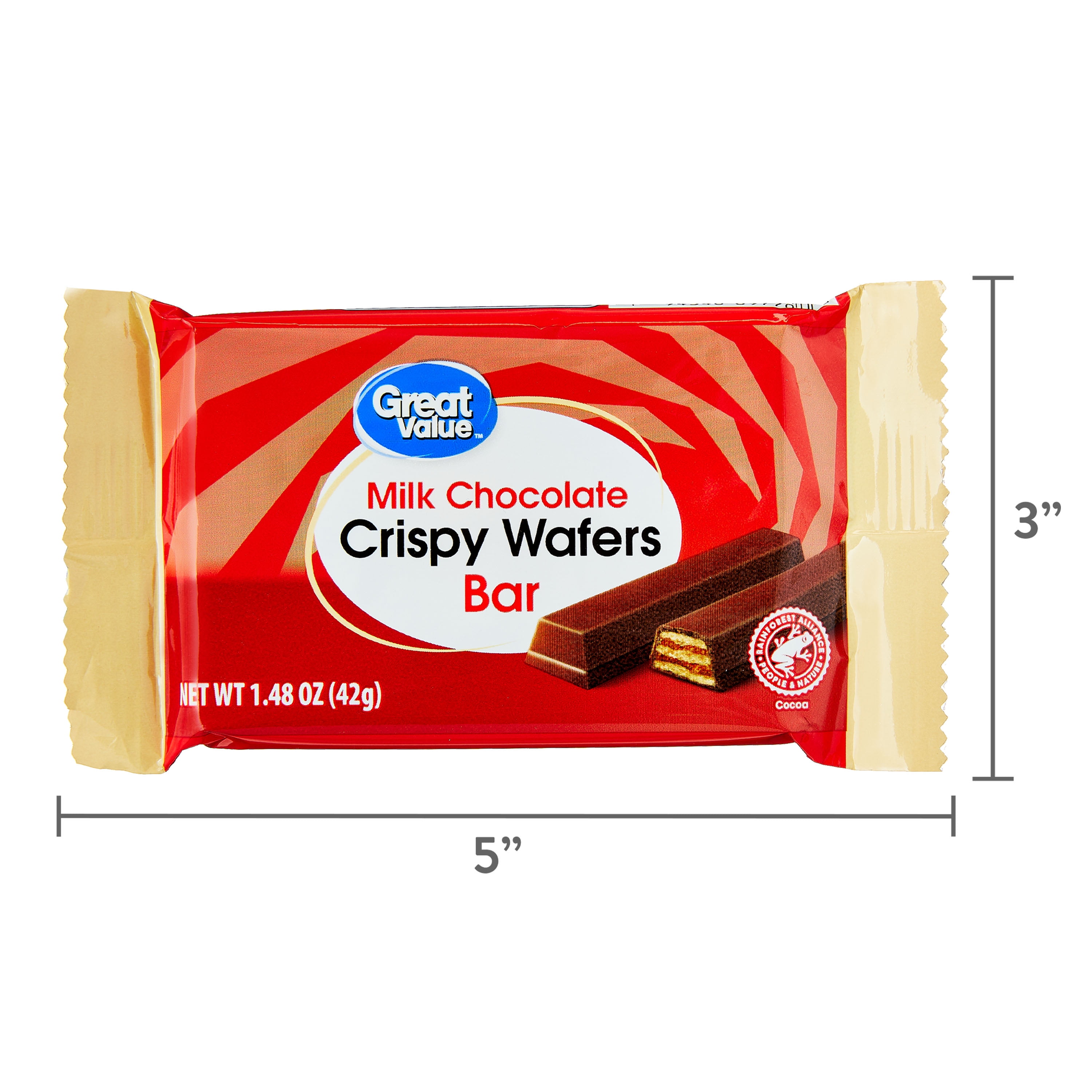 Great Value Milk Chocolate Crispy Wafer Bar 1.48 oz