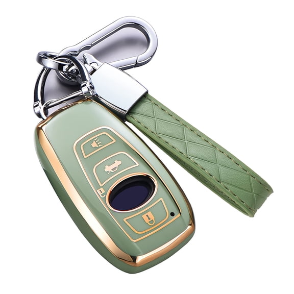 for Subaru Key Fob Cover, Premium Soft TPU Leather Full Cover Protection Key Fob Case for Subaru Forester Outback BRZ Legacy CrossTrek Smart Key Protector Keychain