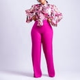 thumbnail image 2 of Babysbule Womens Fall Plus Top Sets s Women Long Sleeve Color Pants Add Printed Shirt Bow Tie Rope Suit, 2 of 7