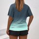 thumbnail image 5 of Tops Cortos para Mujeres, Cintura Plisada Cuello Redondo Tamaño Grande Camiseta de Manga Corta Top Casual Hecha de Estante de Imitación, Camisetas Casuales de Mujer, 5 of 6
