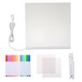 thumbnail image 1 of CHUANK LEDs Message Board Tablet Kit Set 7.9 ‘‘ *7.9 ‘‘ Erasable Writing Drawing Illuminating Sign with 12 Colorful Markers for Kids Children Painting Restaurant Bar Holiday Christmas Xma, 1 of 9