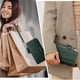 thumbnail image 3 of Bolso de mano plegable con borlas Wallet Travelambo para mujer, color verde carbón, 3 of 8
