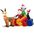 thumbnail image 2 of Decoración Navideña Inflable Costway Papá Noel Conduciendo un Trineo de Renos con 2 Pingüinos Luces LED, 2 of 10