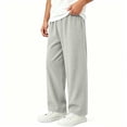 thumbnail image 2 of SROBPTY Child Boys Pants Solid Elastic Waist Straight Leg Breathable Trousers for 0-8Y, 2 of 5