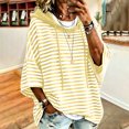 thumbnail image 5 of Hueook Fall Hoodies for Women Striped Print Drawstring Long Sleeve Casual Sweatshirt with Pockets Yellow 2X, 5 of 9