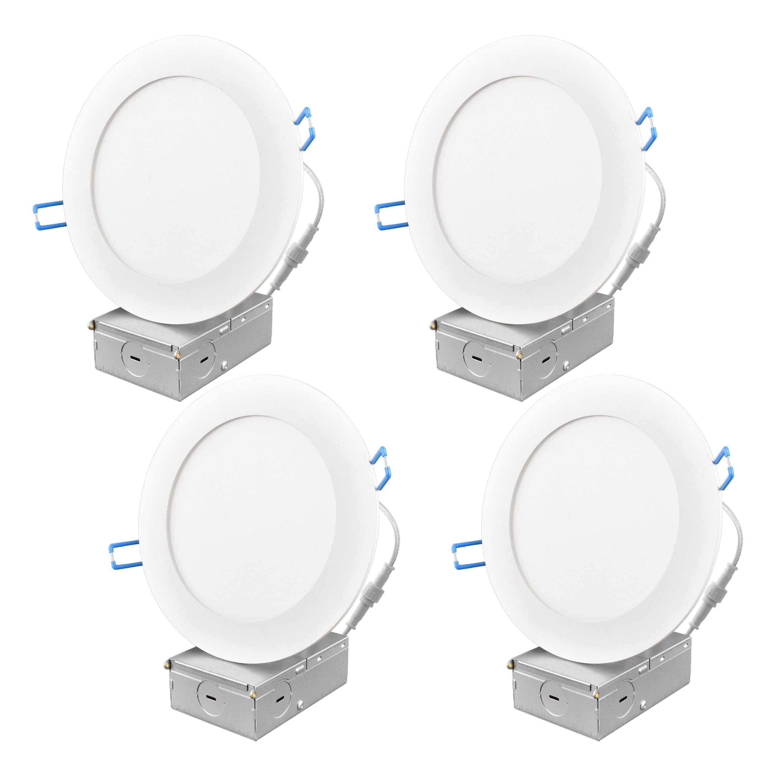 Great Value 6" LED 12W (75W Equivalent) Adjustable Color Temperature Canless Downlight, 4 Count