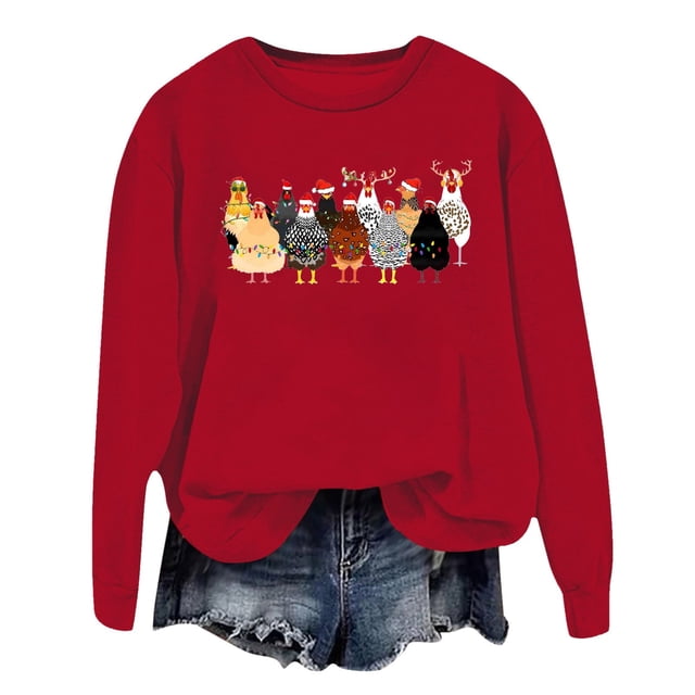 WEAIXIMIUNG Sweatshirts à Col Rond Graphiques pour Femmes Pull à Capuche Imprimé Lettre Col Rond pour Automne & Hiver