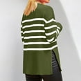 thumbnail image 6 of Women's Casual Striped Loose Round Neck Pullover Sweater for Fall Winter Striped Patterns,Green,S, 6 of 6