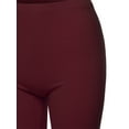 thumbnail image 4 of A2Y Women's Basic Solid Premium Cotton Mid Thigh High Rise Biker Bermuda Shorts Dark Burgundy 1XL, 4 of 5
