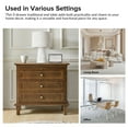 thumbnail image 4 of Tina's Home Farmhouse Walnut Soild wood End Tables Set of 2 with Charging Station, 3 Drawer Side Table with Pull-Out Tray for Living Room, Small Spaces, 4 of 8