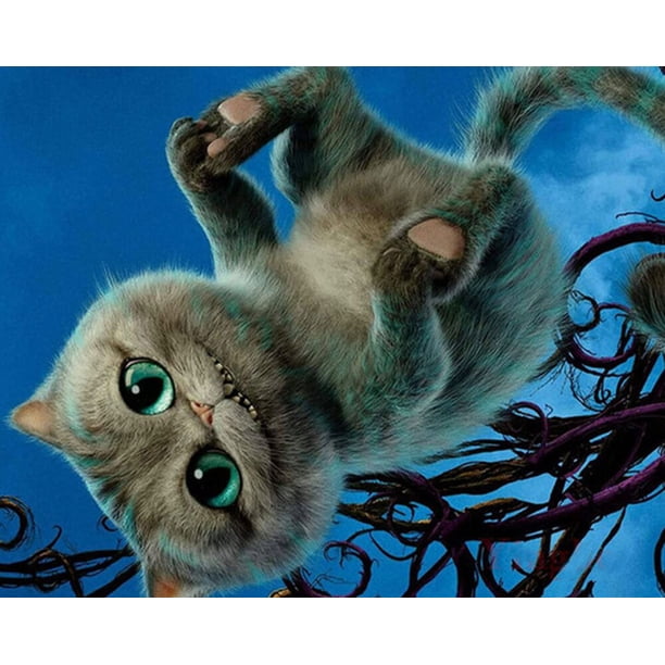 Cheshire Cat DIY Diamond Painting Disney Alice In Wonderland full drill Diamond Embroidery Cross Stitch handmade Kit home decorround 100x130cm Gao Jinjia LED