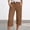 Brown-05, variant on Womens Summer Capri Soft Lightweight Drawstring Waist Roll Cuff Capri Pants with Side Pockets