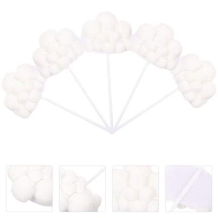 Minkissy 15Pcs Cloud Shape Cake Ornaments White Cake Decoration for Birthday Wedding Party