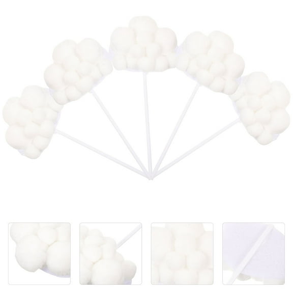 Minkissy 15Pcs Cloud Shape Cake Ornaments White Cake Decoration for Birthday Wedding Party