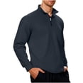 thumbnail image 2 of Men's Quarter Zip Sweater Textured Knit Business Casual Pullover, 2 of 5