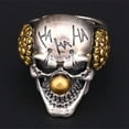 thumbnail image 2 of Skull Head Ring for Men - Gothic Clown Joker Vampire Devil Ring - Vintage Punk Halloween Biker Cocktail Party Jewelry Gift, 2 of 5