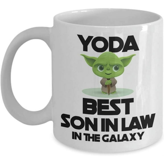 Yoda Best Son In Law Mug Funny Birthday Gift for Men Novelty Coffee Comment Tea Cup Gag Gift Idea