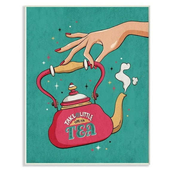 Stupell Industries Time For Tea Vintage Comic Book Design Wall Plaque by Ester Kay