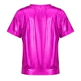 thumbnail image 3 of YONGHS Kids Girls Shiny Metallic T-Shirts Short Sleeve Dance Tops 2-18 Hot Pink 3-4, 3 of 7
