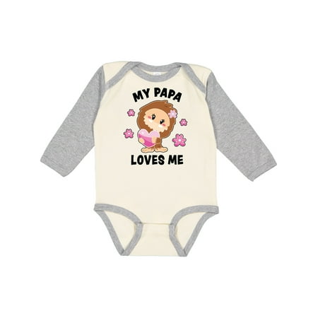 

Inktastic My Papa Loves Me with Bigfoot Gift Baby Girl Long Sleeve Bodysuit