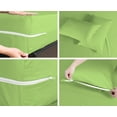 thumbnail image 5 of 4 Piece Zipper Sheet Set Includes (1 Zipper Fitted Sheet, 1 Flat Sheet And 2 Zipper PillowCase) with 8 Inch Deep Pocket 800 TC 100% Egyptian Cotton Solid Sage Color Twin Size, 5 of 7