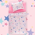 thumbnail image 5 of Sleep Zone Jersey Knit Pink Comforter Set Twin Size, Breathable & Soft Kids Bedding Set 2-Piece with Comforter, Pillowcase (Colorful Stars, Twin), 5 of 6