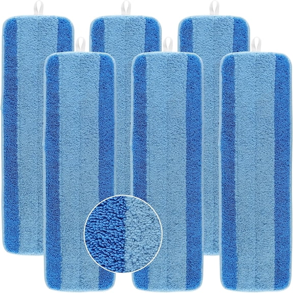 Mop Pads for Bona - 6 Pack Microfiber Cleaning Pad for Bona Hardwood Floor Cleaner 18 Inch Washable & Reusable Refills