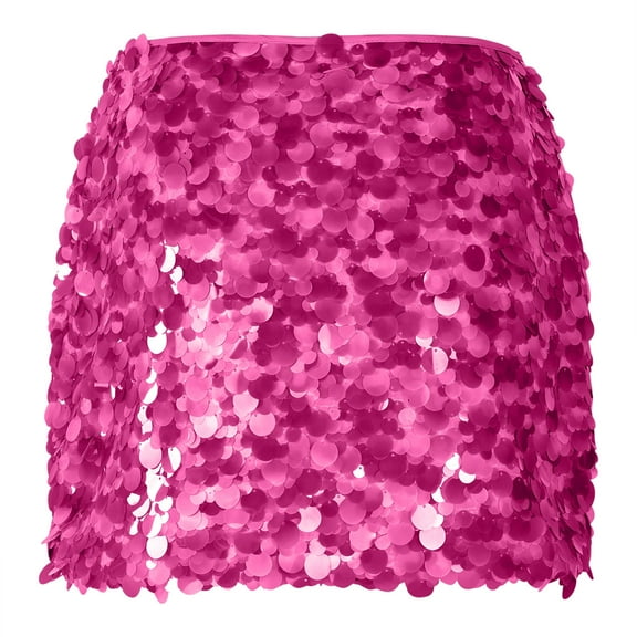 Women's Sequin Sparkly Mini Skirt Low Waist Bodycon Party Club Shorts Micro Glitter Skirts Rave Outfit