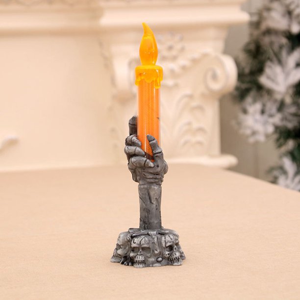 Calavera Fantasma Sosteniendo Lámpara De Vela Horror Glowing Candle Light Decoración de Halloween con pilas para niños adultos