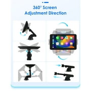 GPS Navigation Apple Carplay AUX FM Car Radio Stereo Head Unit 7 Touchscreen 360° Adjustable Portable Mirror Link Android Auto Monitor Player