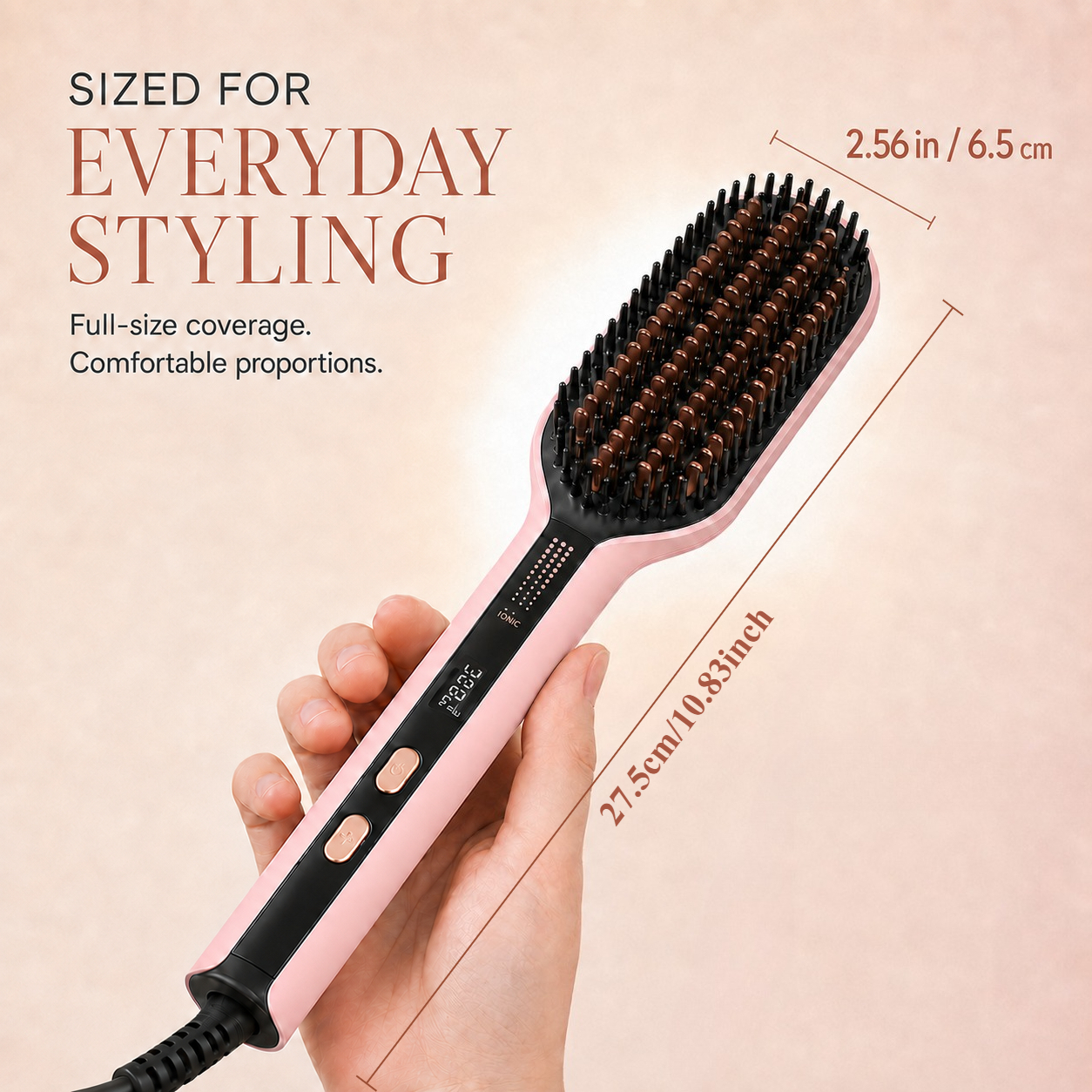 Berlaney Ionic Hair Straightener Brush Flat Iron Pink photo 4