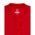 thumbnail image 2 of Wonder Nation Girls School Uniform Short Sleeve Interlock Ruffle Polo Shirt, Sizes 4-18, 2 of 3
