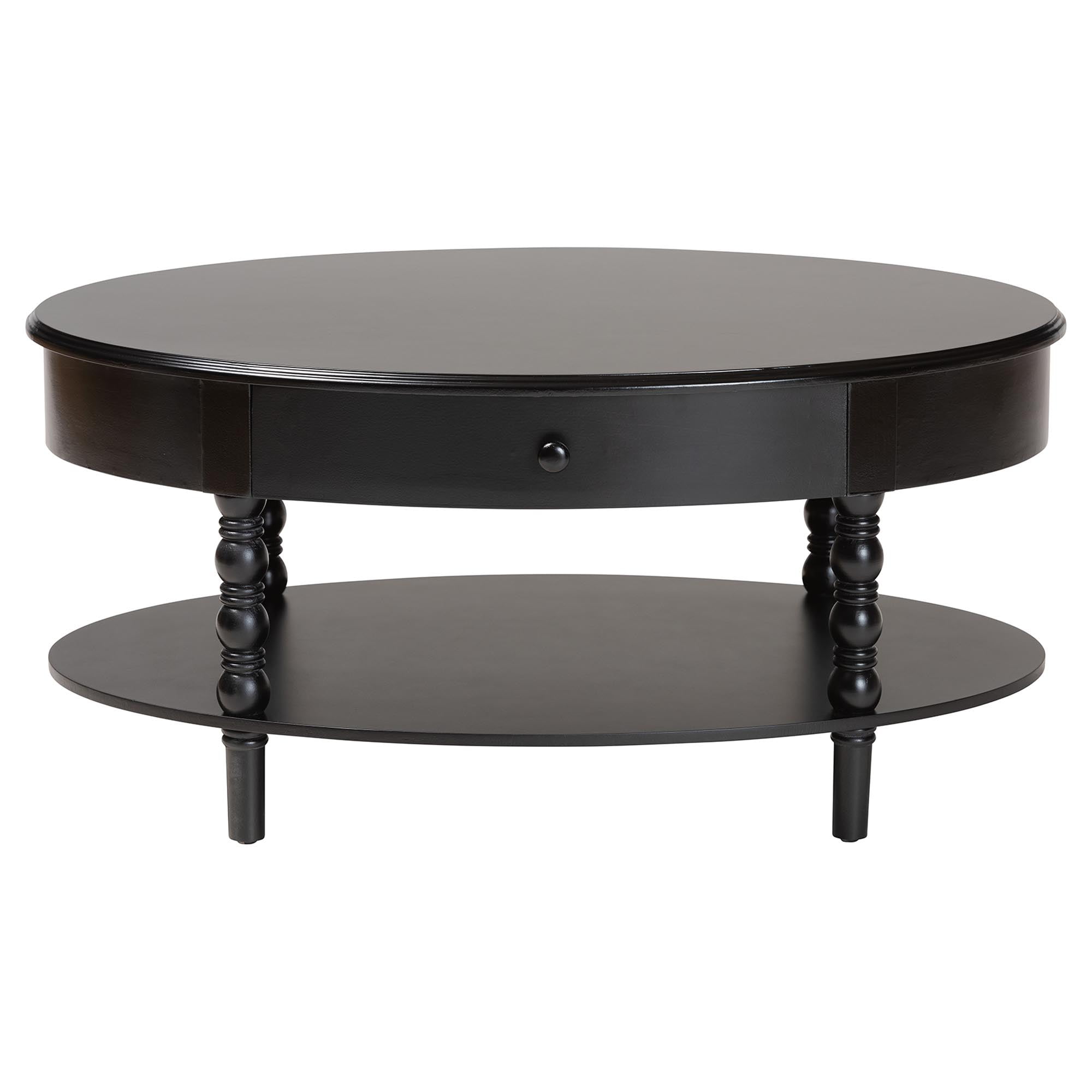 Baxton Studio Malinda Classic Coffee Table, 1-Drawer, Black