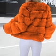thumbnail image 5 of Yigetop Fur Coats for Women European and American Wool Imitation Jacket Women's Short Long Sleeve Faux Leather Coat Faux Fur Jacket Women orange M, 5 of 7