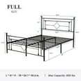 Allewie Full Size Iron Bed Frame with Vintage Headboard and Footboard, Black
