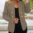 thumbnail image 2 of Duoif Womens Blazer Fashion Women's Autumn and Winter New Solid Color Temperament Casual Suit Short Coat Female Blazers for Women Business Casual Khaki XL, 2 of 7