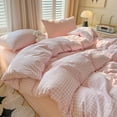 thumbnail image 2 of Pink Striped Duvet Cover Queen Size White Stripe Duvet Cover Dorm Bedding Set 3 Pieces Soft Lightweight Washed Microfiber Farmhouse Bedding Set Gifts for Women Men, 2 of 8