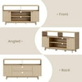 thumbnail image 5 of MELLCOM Mid Century Modern TV Stand, 59 Inches Entertainment Center with Storage, Tall TV Media Console with 2 Fluted Doors Suitable for 50/55/60/65 TV in Living Room, Bedroom, 5 of 7