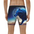 thumbnail image 2 of Men's Boxer Briefs, Moonlit Blue Wolf Soft and Breathable Mens Underwear Boxer Briefs With Widen Waist, 2 of 5