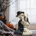 thumbnail image 5 of Skeleton Bride and Groom Statue,Skeleton Wedding Couple Resin Figurine Gothic Halloween Decor Dancing Skull Bride Groom Table Shelf Ornament Halloween Gift(A), 5 of 5