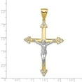 thumbnail image 3 of FB Jewels 10K Yellow Gold & Rhodium CZ Crucifix Pendant, 3 of 3