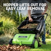 Steelite Push Lawn Sweeper,21-inch Leaf & Grass Collector, Leaf Sweeper for Lawn ,Heavy Duty Thickened Steel Durable to Use with Large 3.6 cu. ft. Mesh Collection Hopper Bag, 2 Spinning Brushes