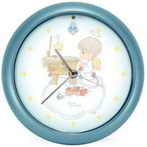 Mark Feldstein Peace On Earth Precious Moments Blue 8 x 8 Holiday Hanging Wall Clock