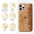 thumbnail image 4 of Case Yard Wooden Case Outside Soft TPU Silicone, Slim Fit Shockproof Wood Protective Phone Cover for Girls Boys Men and Women, Supports Wireless Charging Skyline Seattle Design case for iPhone-11-Pro, 4 of 7