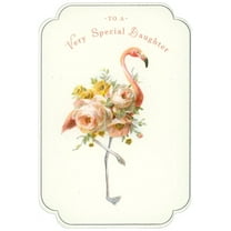 Pictura Floral Flamingo Die Cut Birthday Card for Daughter