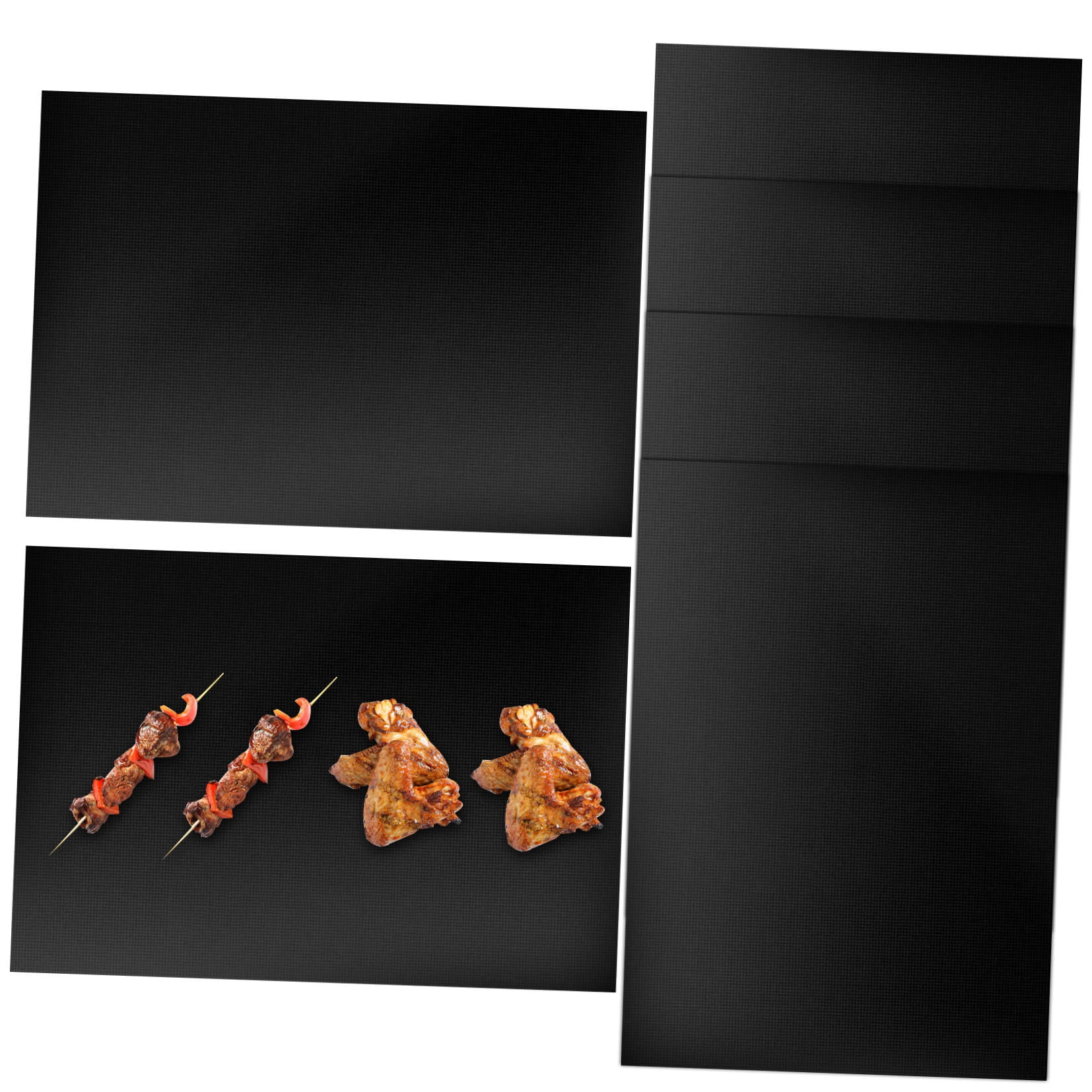 HONITANO 6Pcs Non-Stick Baking Mat for Oven Liners Black Fiberglass 23.58X15.72X0.04in