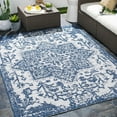 thumbnail image 2 of Mark&Day Outdoor Rugs, 3x12 Appelscha Traditional Indoor/Outdoor Denim Runner Area Rug, Non Shedding Blue Grey Carpet for Patio, Porch, Deck, Bedroom, Living Room or Kitchen (2'7" x 12' Runner), 2 of 8