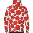 thumbnail image 7 of Fotbe Men's Hoodie with Hand Drawn Tomatoes Pattern - Kangaroo Pocket Pullover Hooded Sweatshirt, Perfect for Daily Wear, Travel, and Home-Small, 7 of 7
