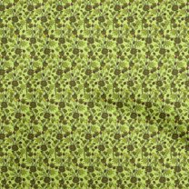 oneOone Polyester Spandex Lime Green Fabric Floral Sewing Craft Projects Fabric Prints By Yard 56 Inch Wide