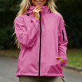 thumbnail image 6 of Waterproof Rain Jacket Women Hooded Zip Up Windbreaker Outdoor Coat Hiking Travel Lightweight Jacket, S, 6 of 7